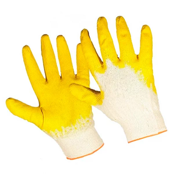 Перчатки х/б, 10 класс, с одинарным обливом, 4 нити (100 пар)