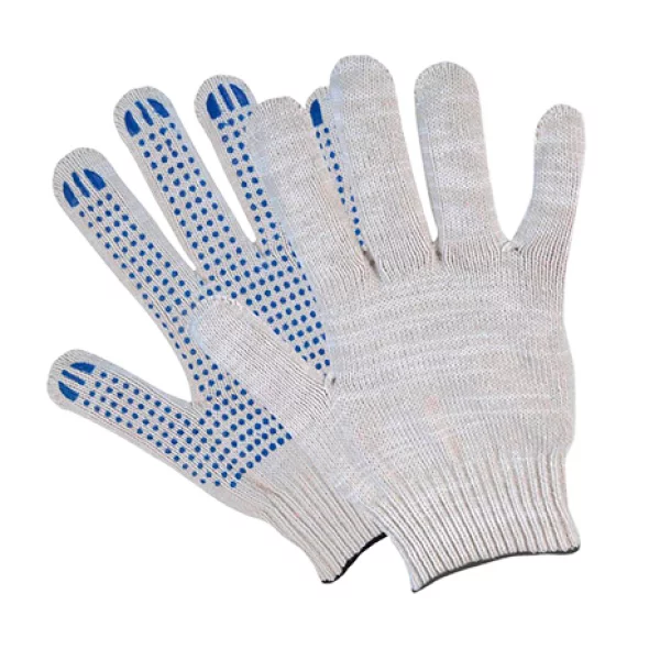 Перчатки рабочие х/б с ПВХ, 10 класс, 5 нитей (200 пар)