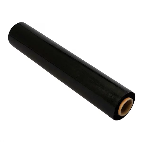 Стрейч-плёнка первичная, чёрная, 2 кг, 23 мкм, 500 мм, для ручной упаковки (6 рулонов)